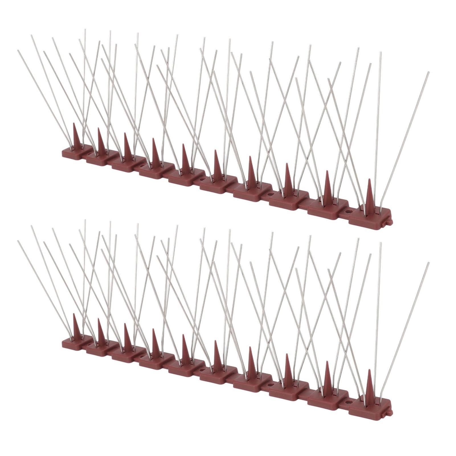 Bird Spikes 15 Feet Stainless Steel Pigeon Deterrent Spikes for Fence Roof Mailbox Window SK430 (2+2)