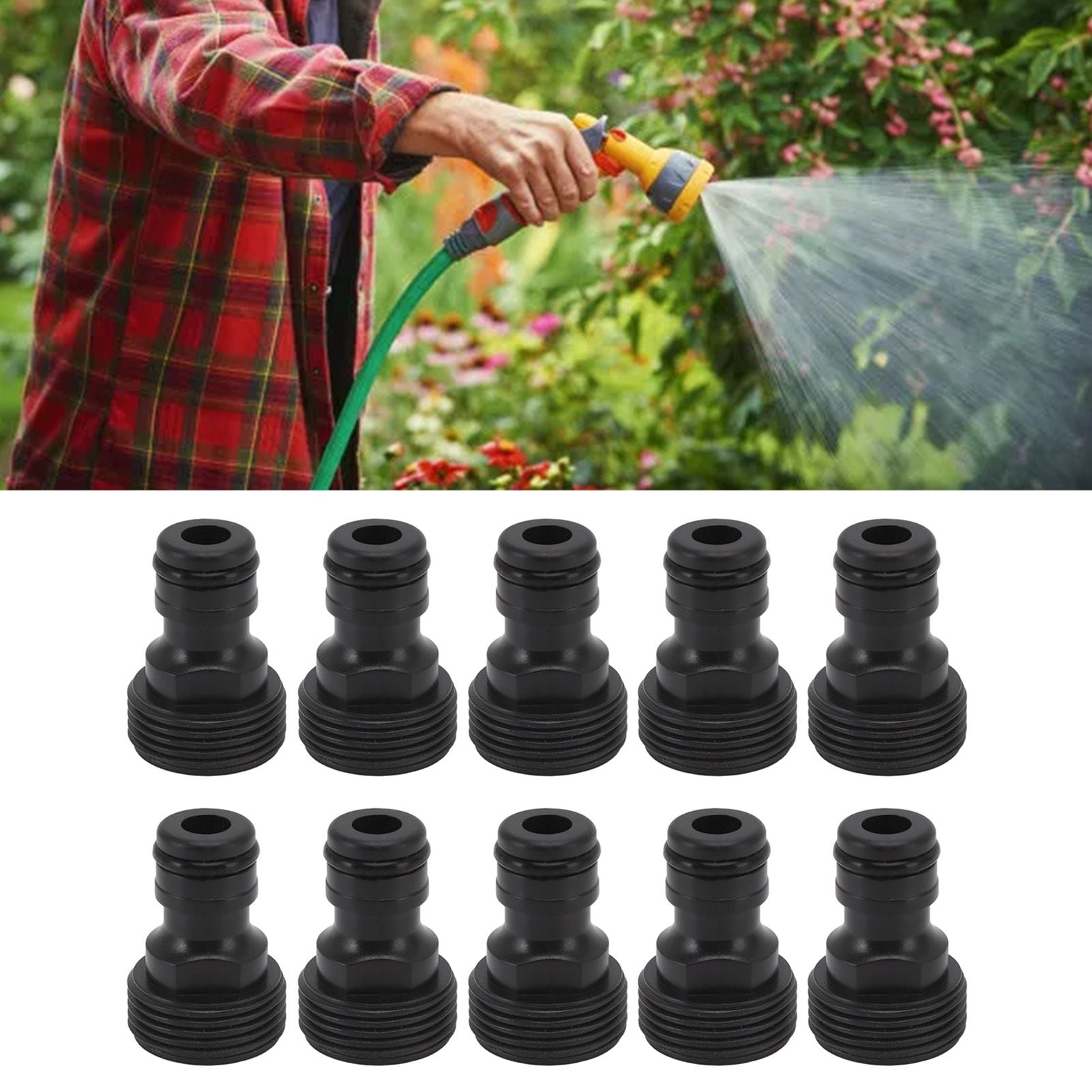 10 Pcs Tap Connector G3/4 Male Thread 25mm Quick Connector Nipple Hose Quick Connector Plastic