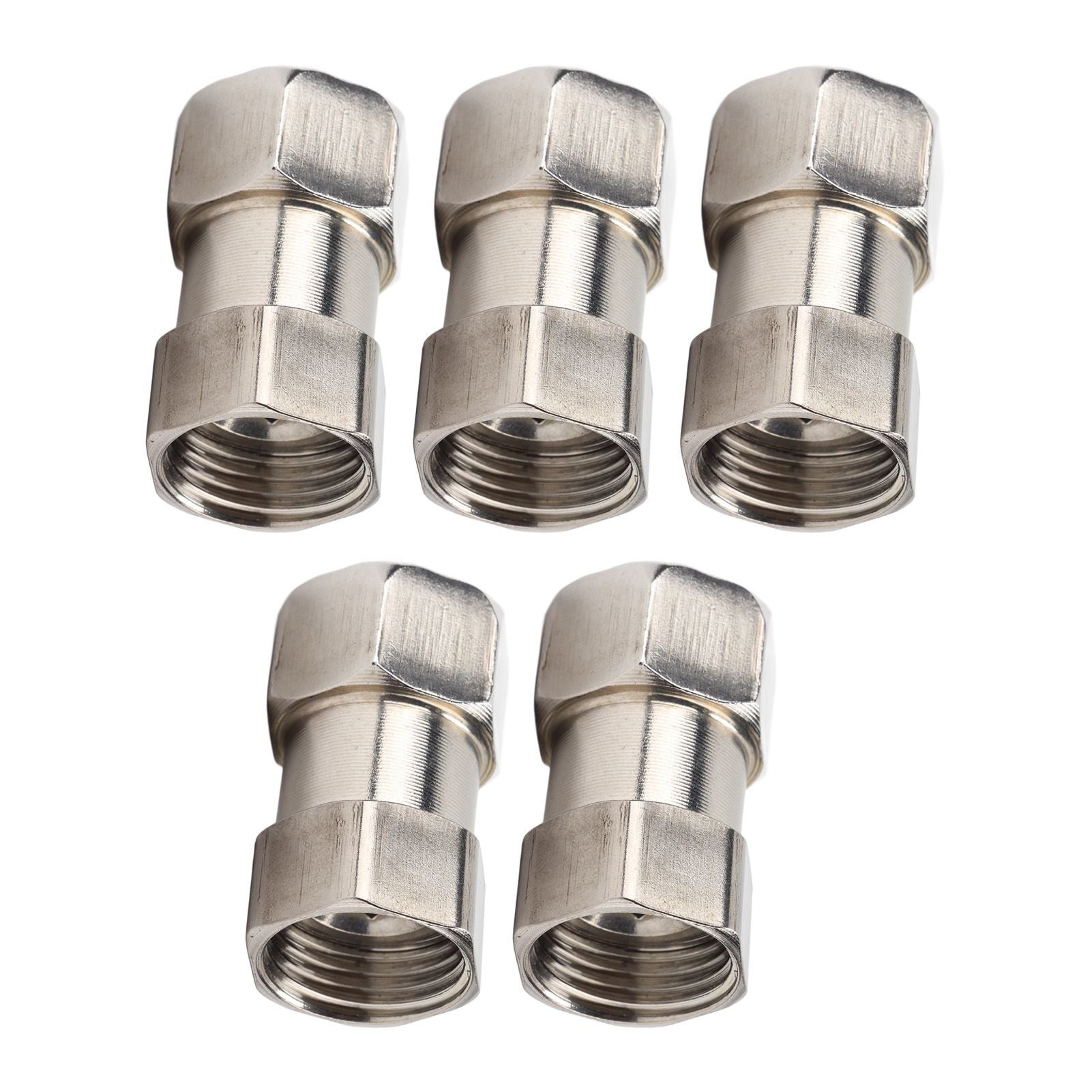 5PCS Plumbing Fittings Stainless Steel Female Thread Pipe Adapter Fittings for Shower Water Heater G1/2