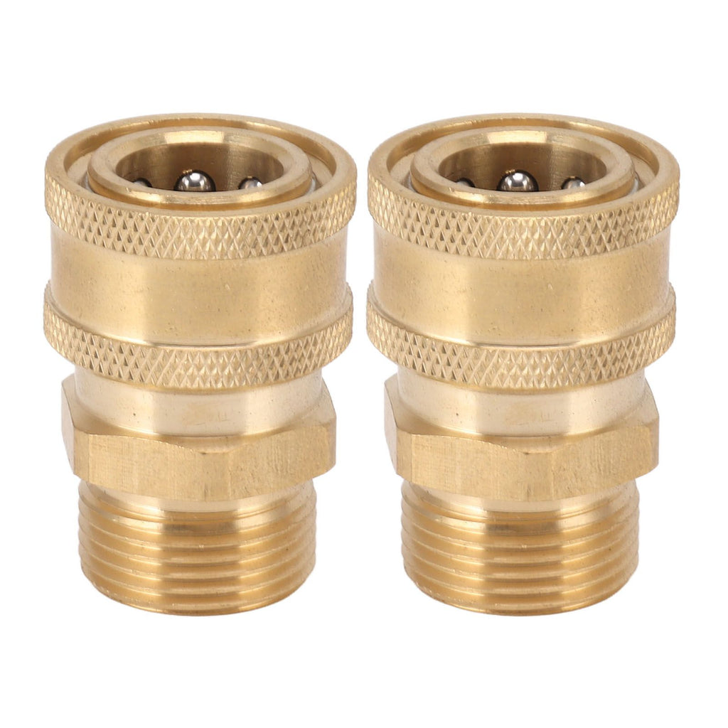 2Pcs Pure Copper M22 High Pressure Washer Fitting Adapter 3/8 Inch NPT Female to M22 Male Adapter Inner Hole 15mm/0.59in