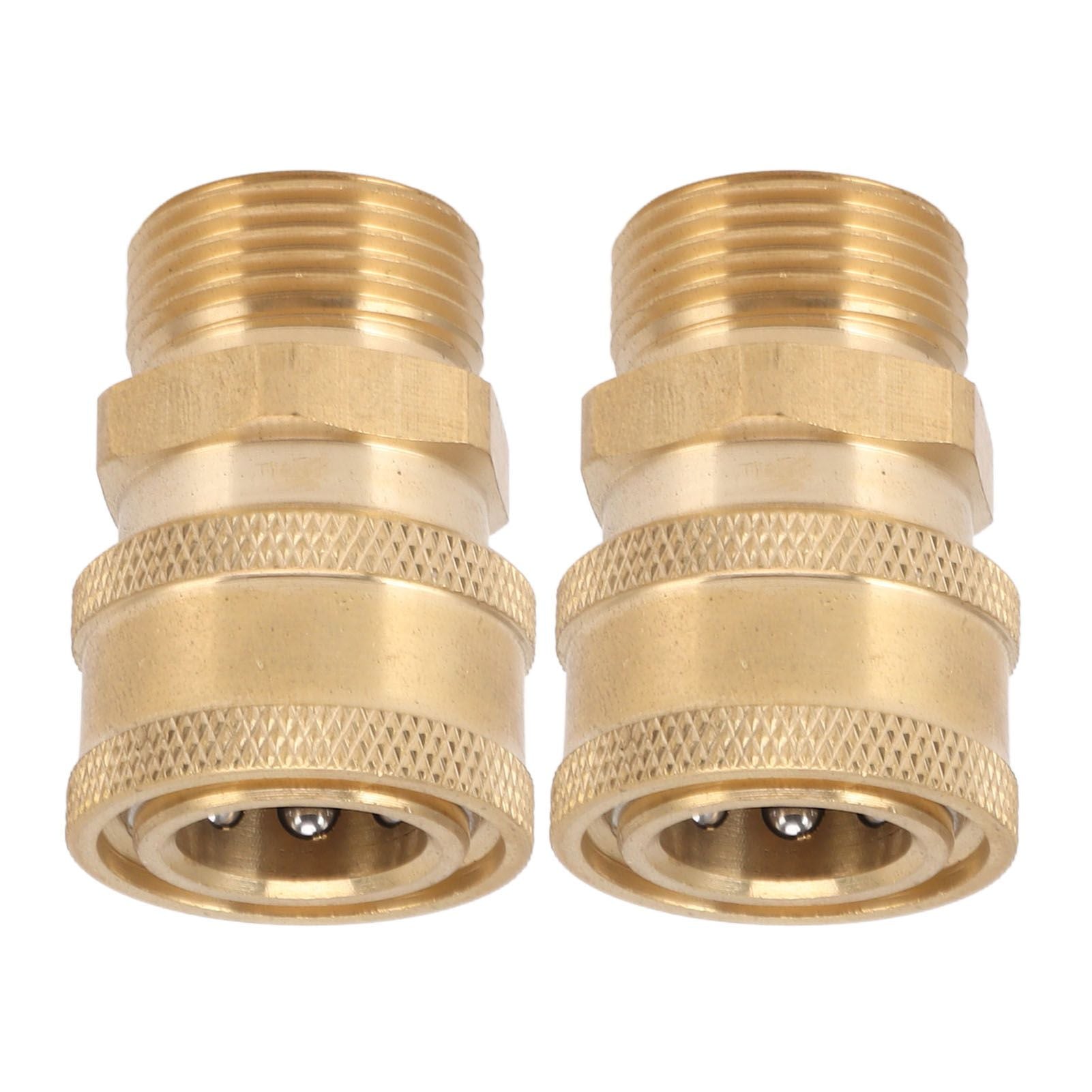 2Pcs Pure Copper M22 High Pressure Washer Fitting Adapter 3/8 Inch NPT Female to M22 Male Adapter Inner Hole 15mm/0.59in