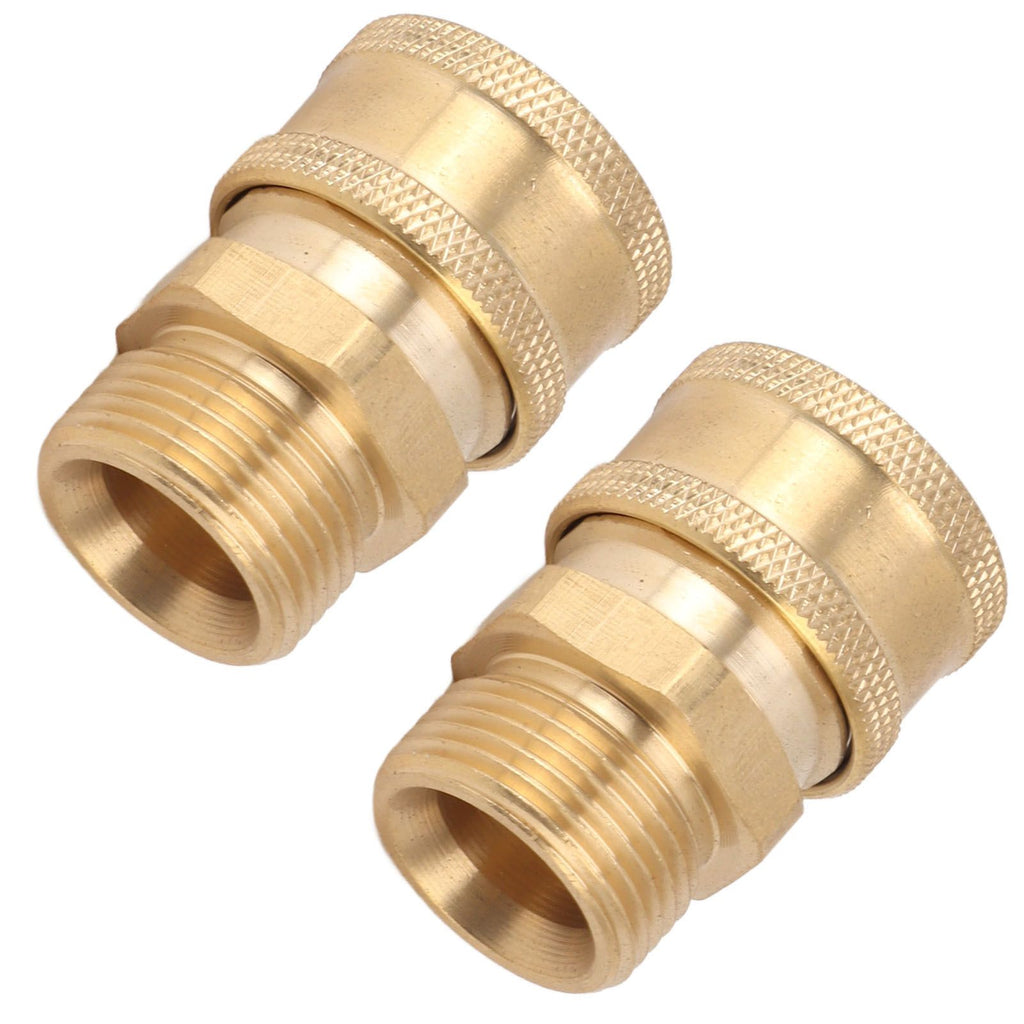2Pcs Pure Copper M22 High Pressure Washer Fitting Adapter 3/8 Inch NPT Female to M22 Male Adapter Inner Hole 15mm/0.59in