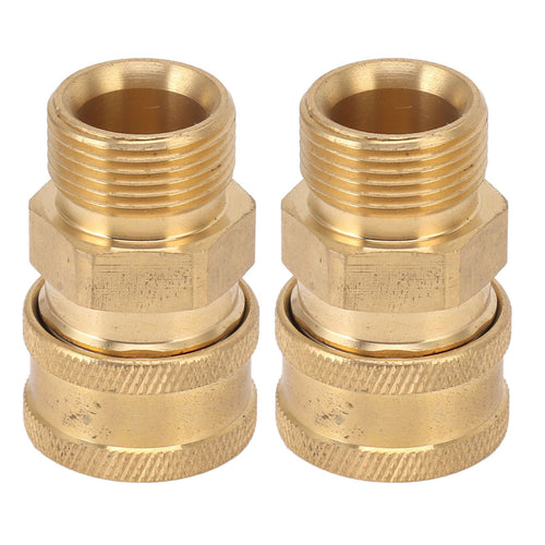 2Pcs Pure Copper M22 High Pressure Washer Fitting Adapter 3/8 Inch NPT Female to M22 Male Adapter Inner Hole 14mm/0.55in