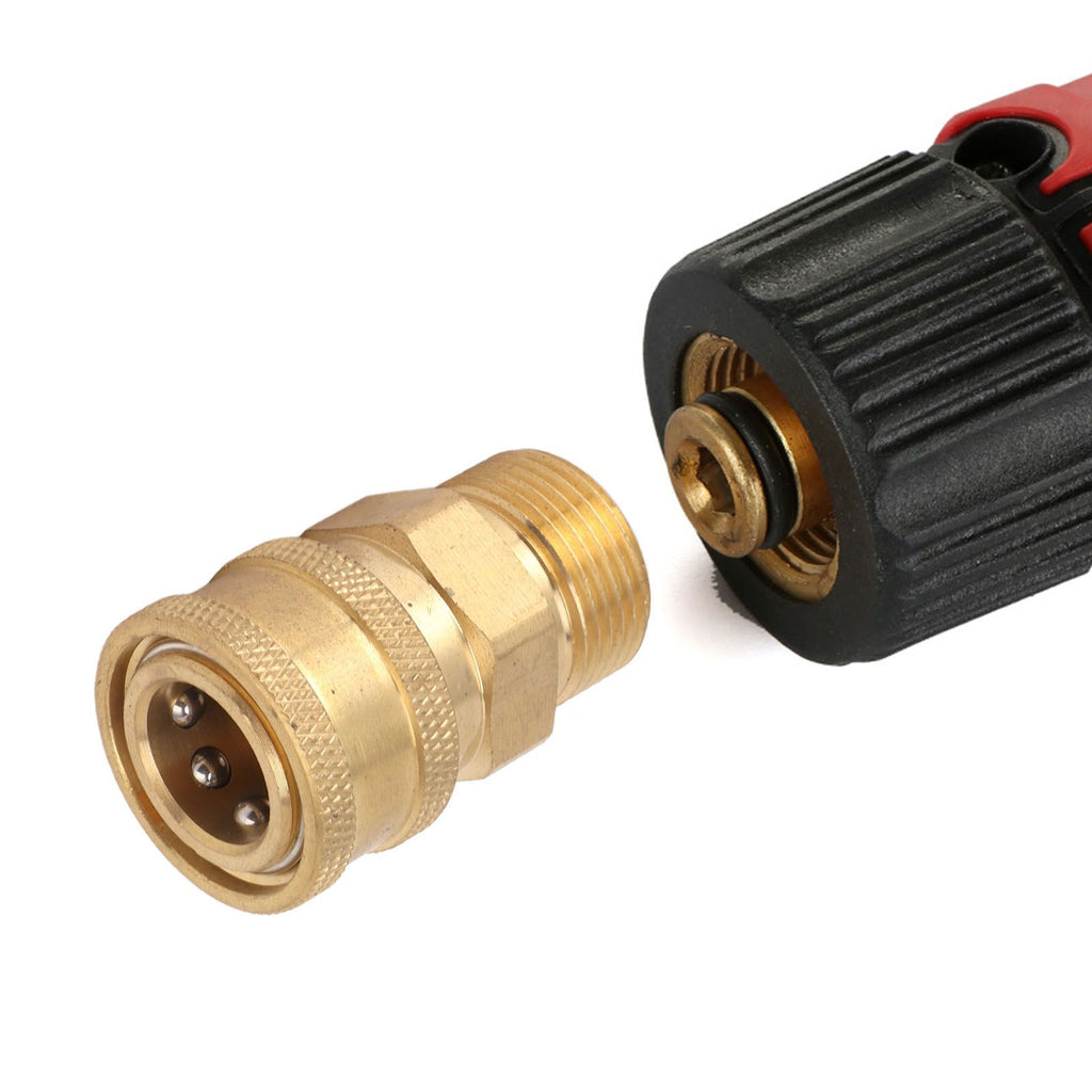 2Pcs Pure Copper M22 High Pressure Washer Fitting Adapter 3/8 Inch NPT Female to M22 Male Adapter Inner Hole 14mm/0.55in