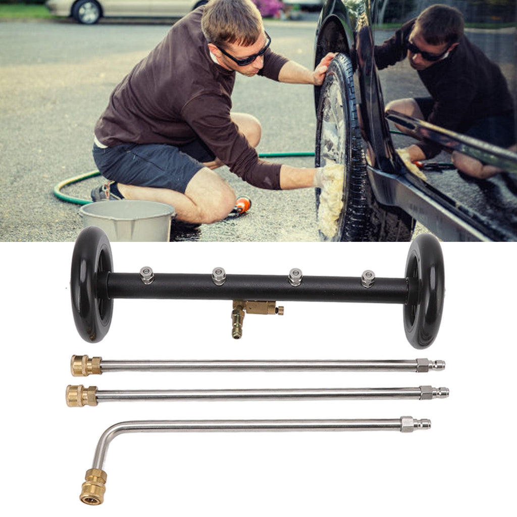 16in Undercarriage Cleaner 1/4in Under Car Pressure Washer Attachment Black