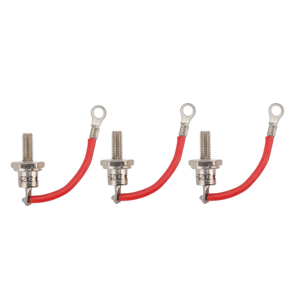 3PCS 25A ZX25 12 Diesel Generator Diode Small Portable Rectifier Diode Replacement Accessories Parts Positive Red Line