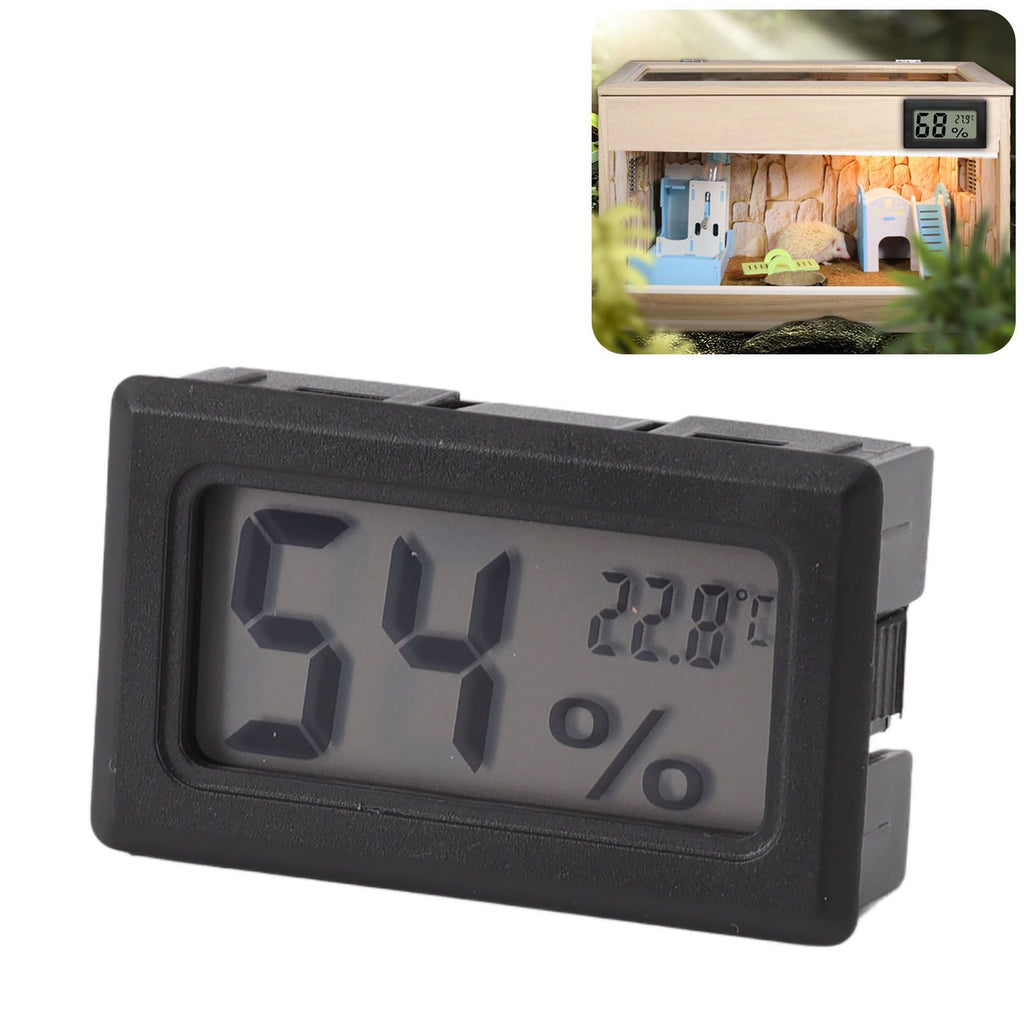 Thermometer Hygrometer Black LCD HD Digital Display Embedded Electronic Temperature Humidity Meter for Locker Cigar Box