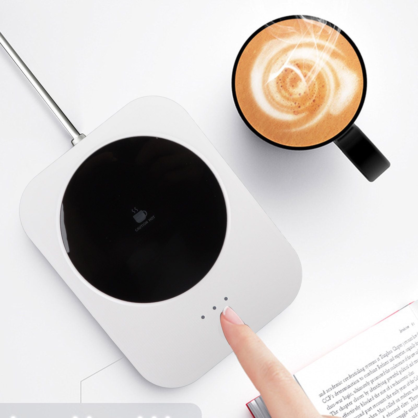 USB Coffee Mug Warmer - 55C Constant Temperature Desk Warmer (White)