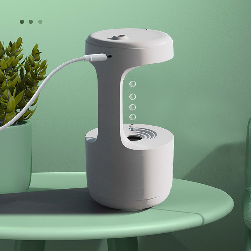 Cool Mist Humidifier Multifunction Smart Quiet High Capacity Countercurrent Water Droplet Humidifier for Office Bedroom White