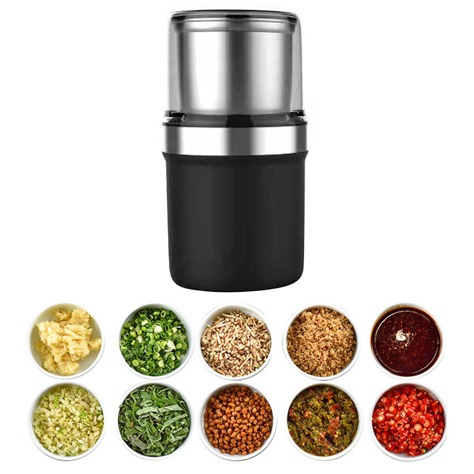 Herb Grinder Wet and Dry Dual Use Multifunction Single Blade Cup Spice Grinder for Garlic Meat CN Plug Slotted Blade