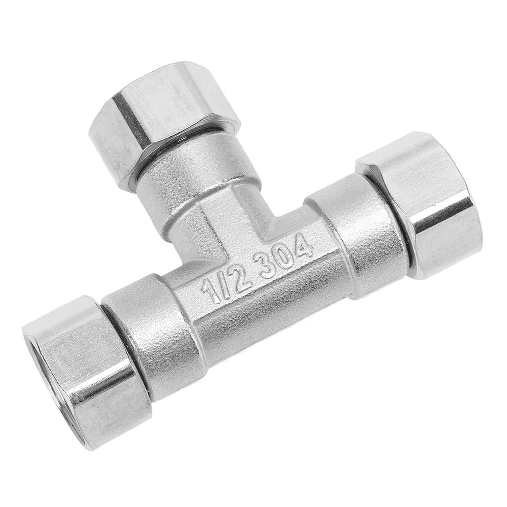 Pipe Fitting 3 Way Tee 304 Stainless Steel Hose Connector Pipeline Adapter G1/2 for Water Air Female Thread