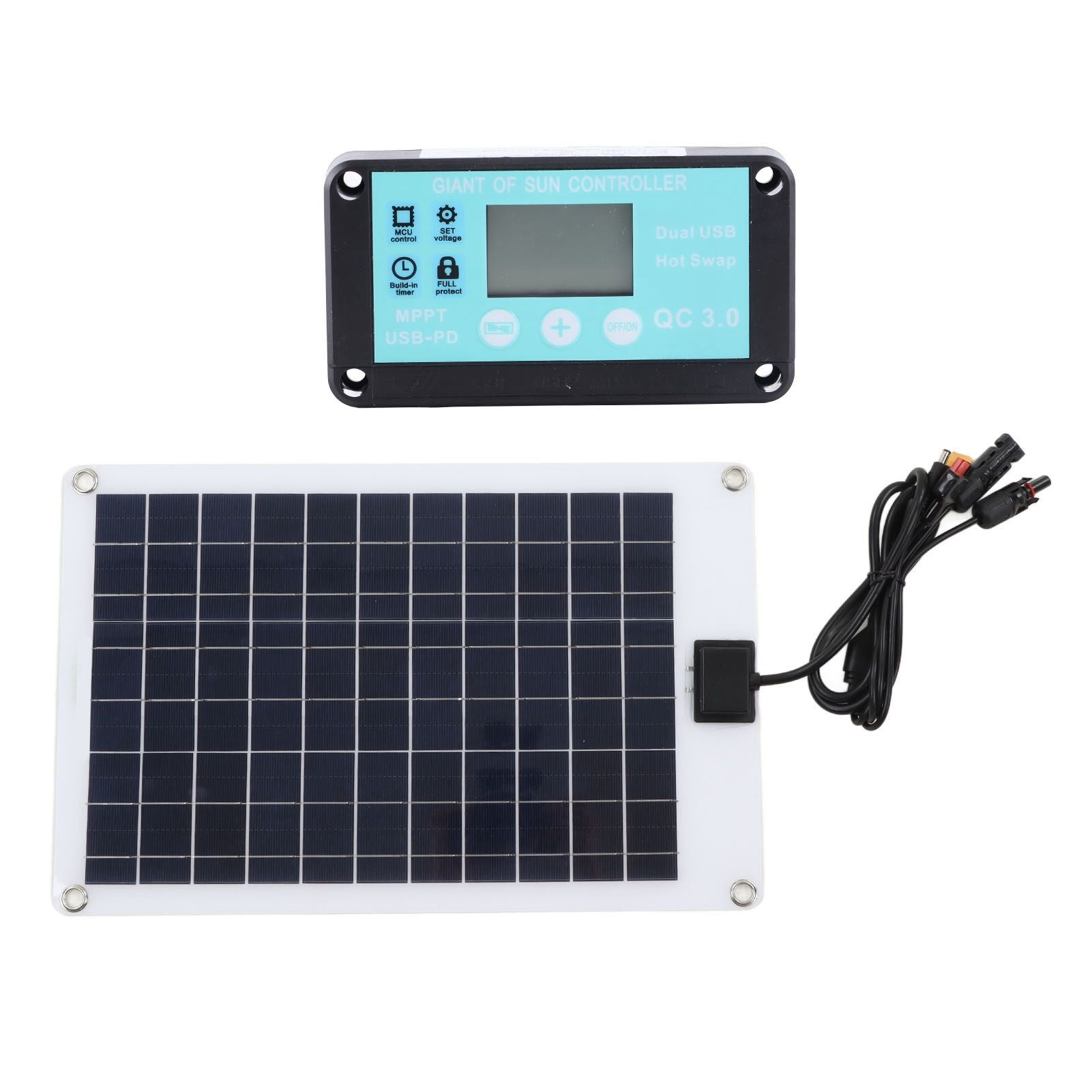 Solar Panels 1 for 5 50W Solar Panel Battery Charger with MPPT 100A Controller for 12V Battery and DC Charging Equipment