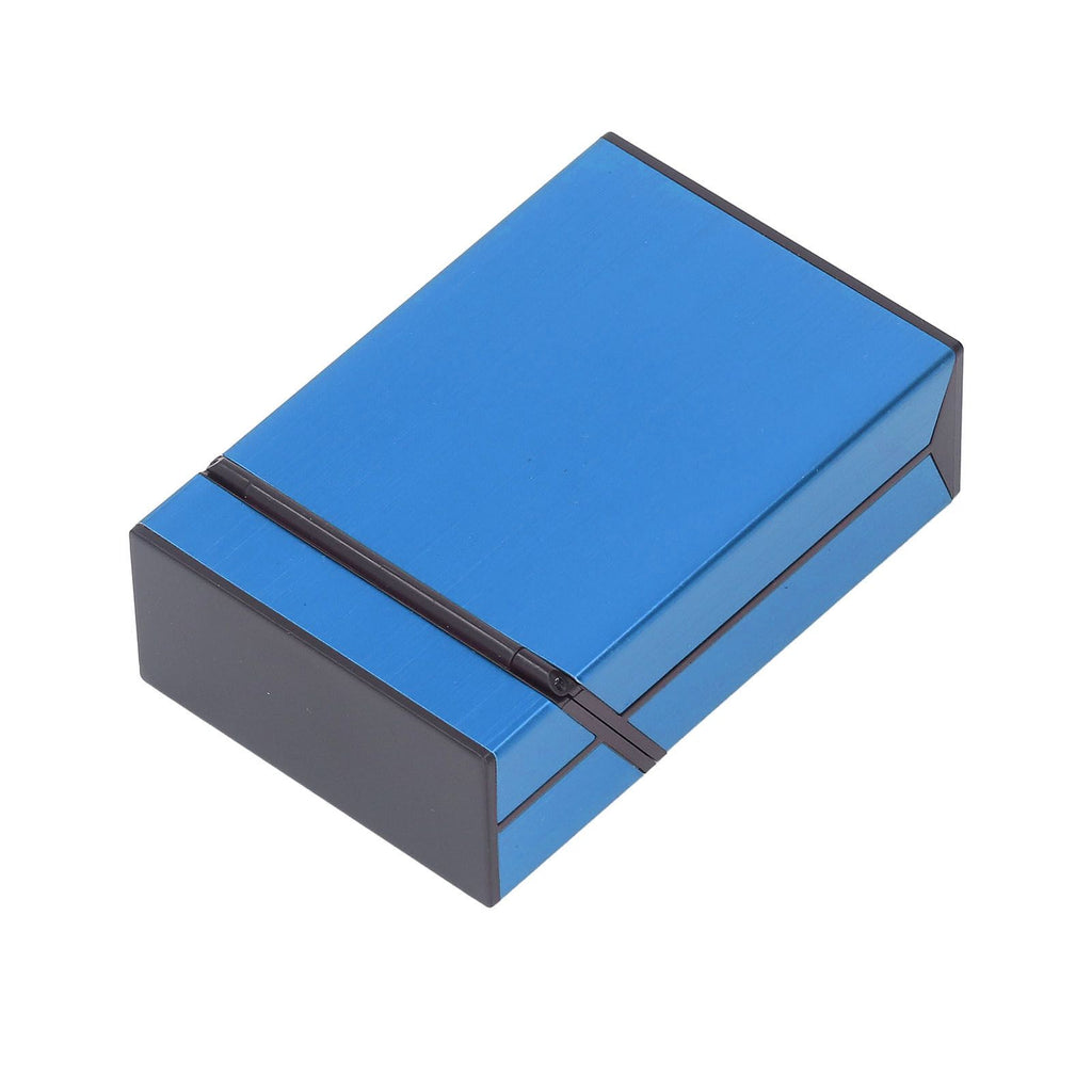 Magnetic Cigarette Case 20 Capacity Universal Flip Cover Aluminum Alloy Cigarette Box for Women Men Blue