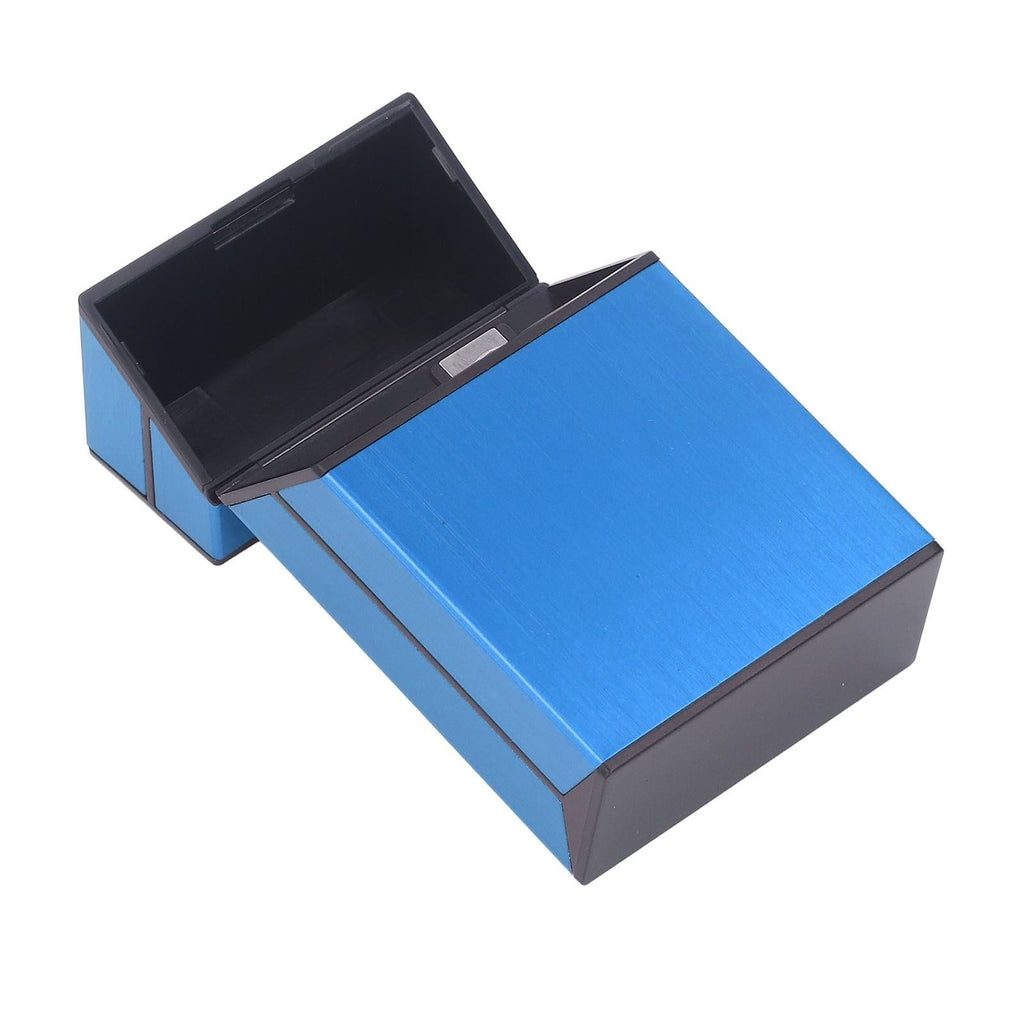 Magnetic Cigarette Case 20 Capacity Universal Flip Cover Aluminum Alloy Cigarette Box for Women Men Blue
