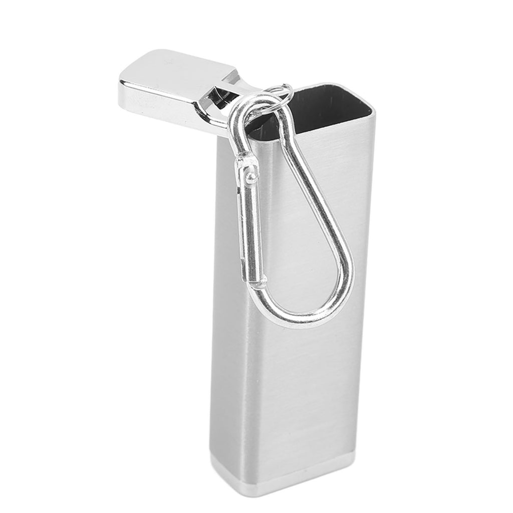Aluminum Alloy Cigarette Case Box Hold 6pcs with Carabiner Keychain for Men Women Smoking Accessories Silver
