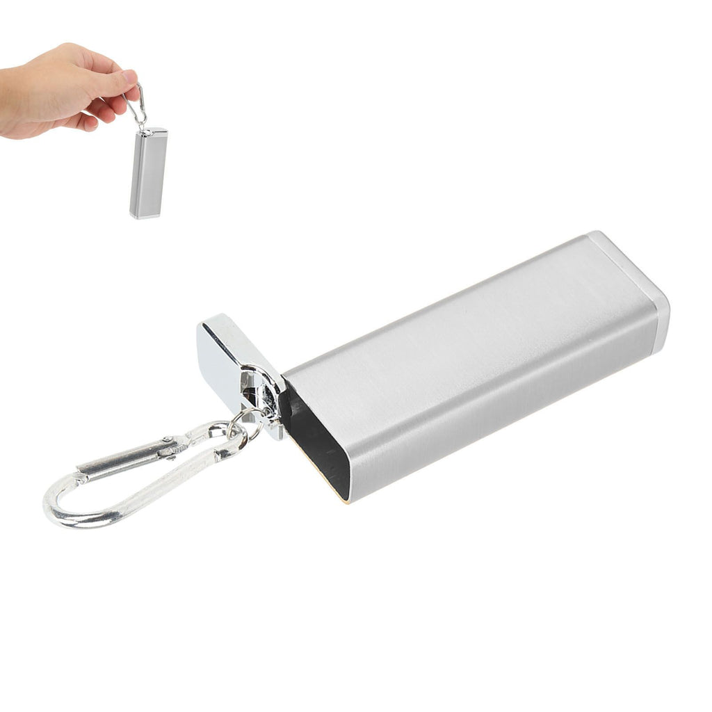 Aluminum Alloy Cigarette Case Box Hold 6pcs with Carabiner Keychain for Men Women Smoking Accessories Silver