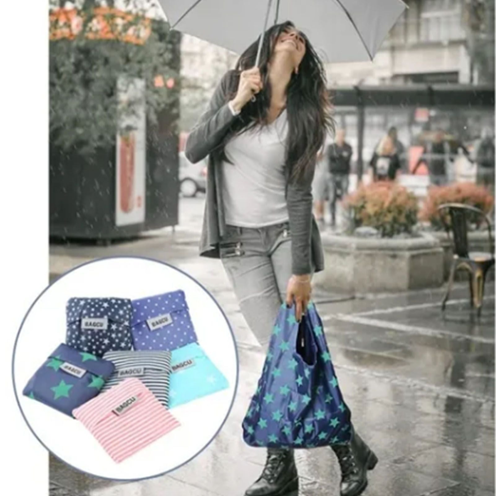 10Pcs Grocery Bag Foldable Polyester Large Capacity Reusable Shopping Bag for Household