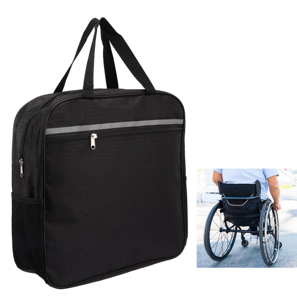 Wheelchair Storage Bag Multi Pocket Large Capacity Oxford Cloth Portable Wheelchair Walker Bag with Hook and Loop