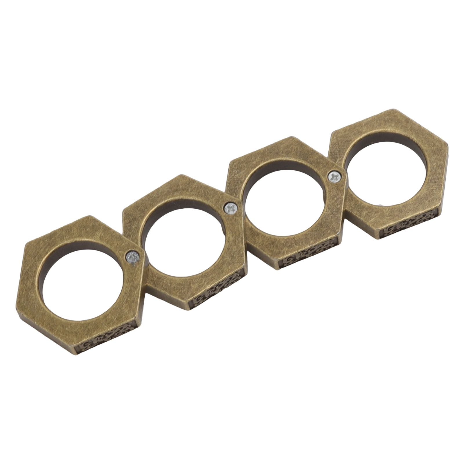 Defense Rings Aluminium Alloy Glossy Hexagonal Window Breaker for Emergency Defense Supplies Bronze