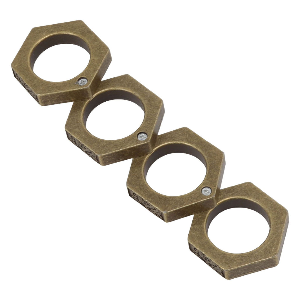 Defense Rings Aluminium Alloy Glossy Hexagonal Window Breaker for Emergency Defense Supplies Bronze