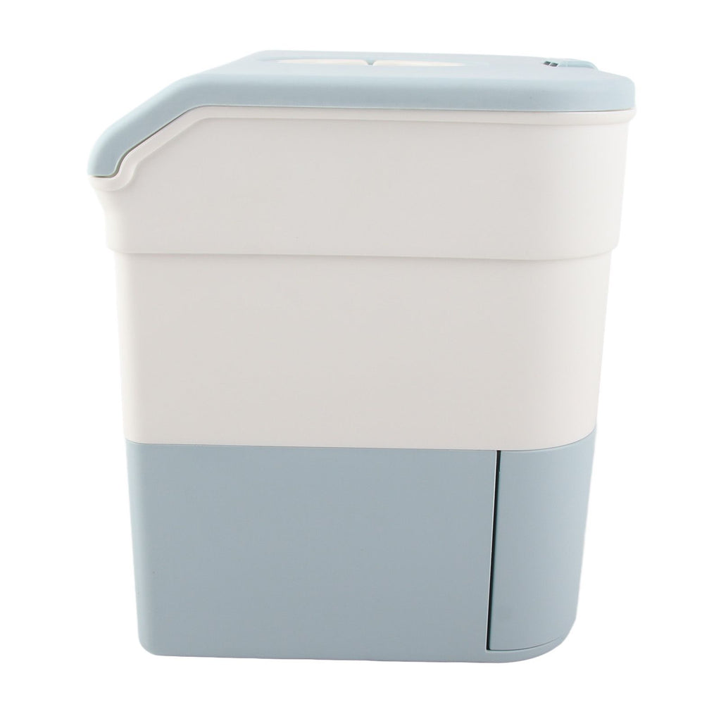 Cosmetic Storage Box 2 Layers Drawer Large Capacity Portable Makeup Storage Box with Handle for Nail Polish Nail Art Blue