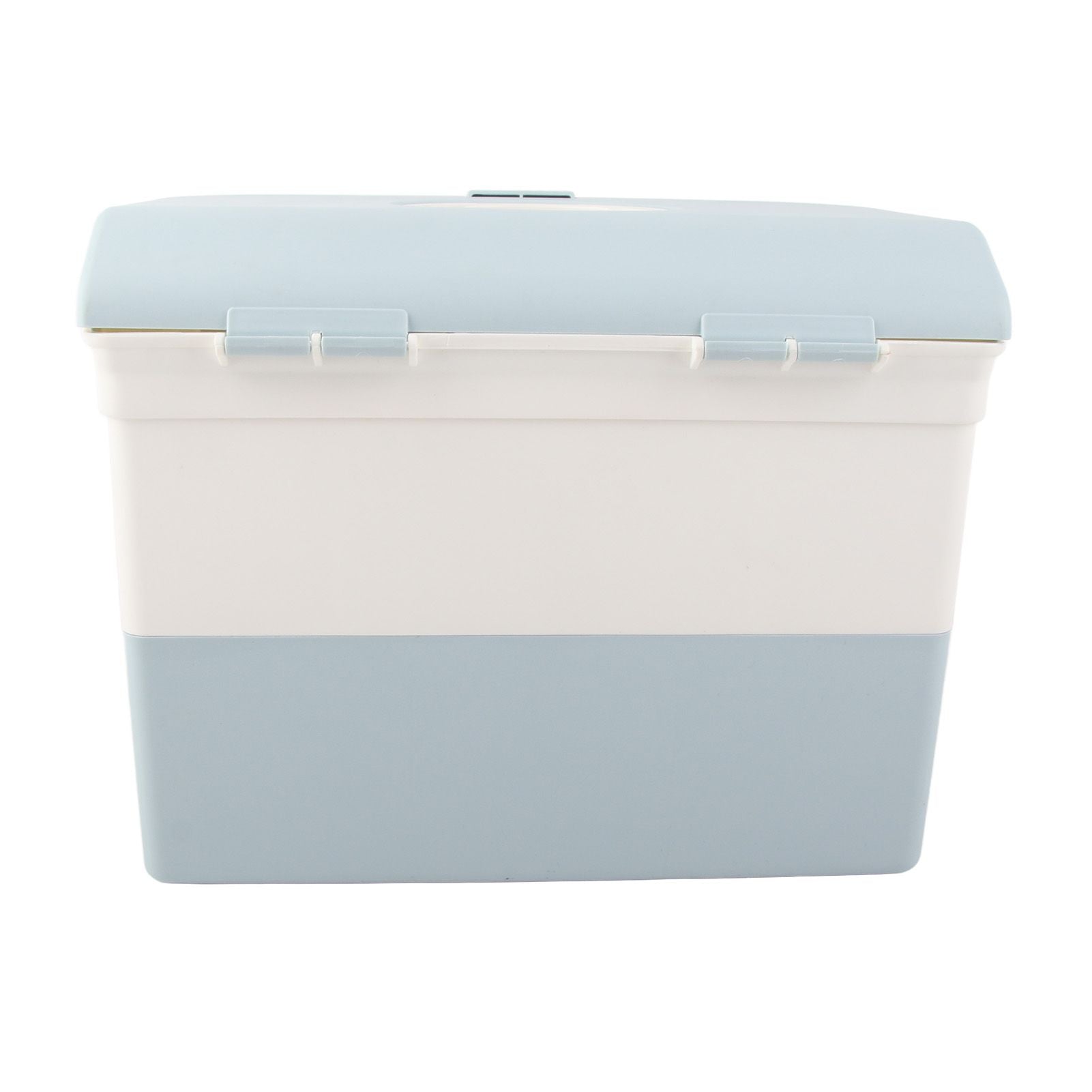Cosmetic Storage Box 2 Layers Drawer Large Capacity Portable Makeup Storage Box with Handle for Nail Polish Nail Art Blue