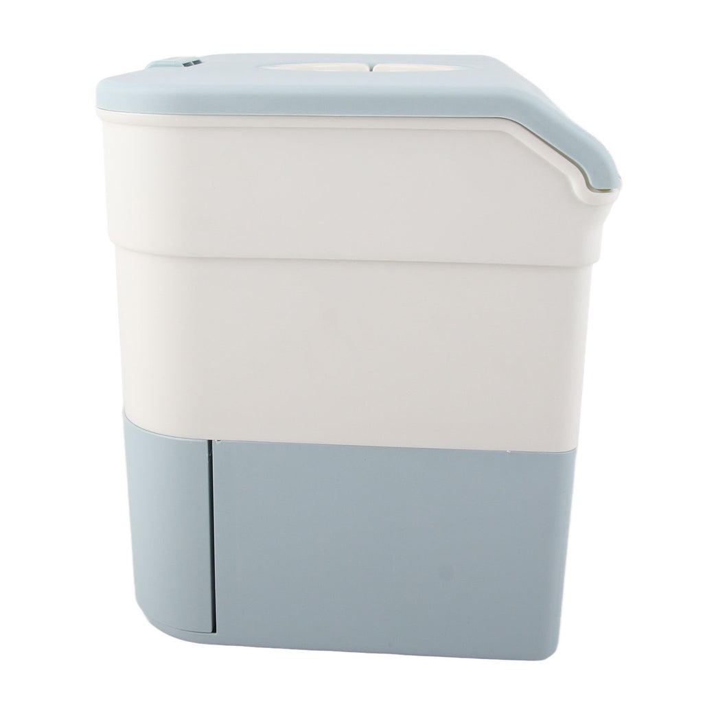 Cosmetic Storage Box 2 Layers Drawer Large Capacity Portable Makeup Storage Box with Handle for Nail Polish Nail Art Blue