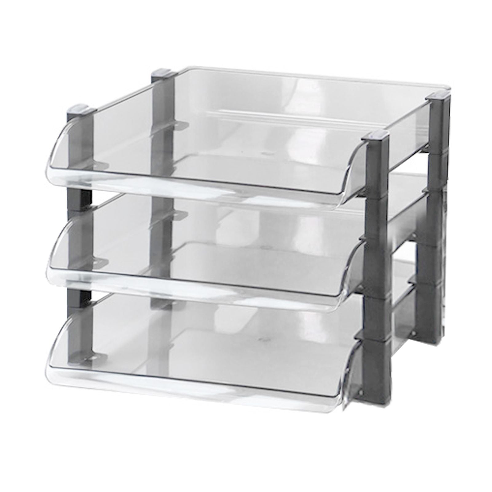 Desk File Letter Tray Layered Classified Documents Rack Acrylic Office Storage Rack Transparent 3 Layers 280x372x247mm