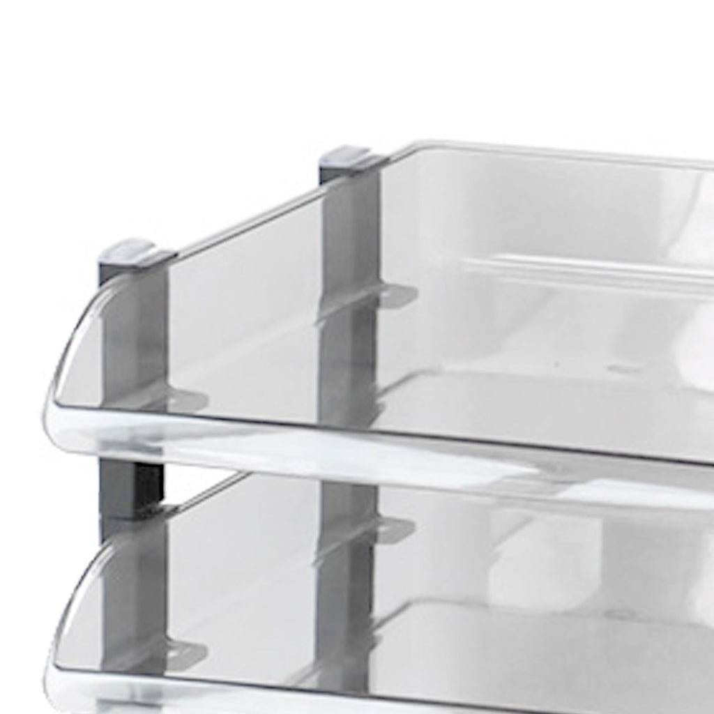 Desk File Letter Tray Layered Classified Documents Rack Acrylic Office Storage Rack Transparent 3 Layers 280x372x247mm