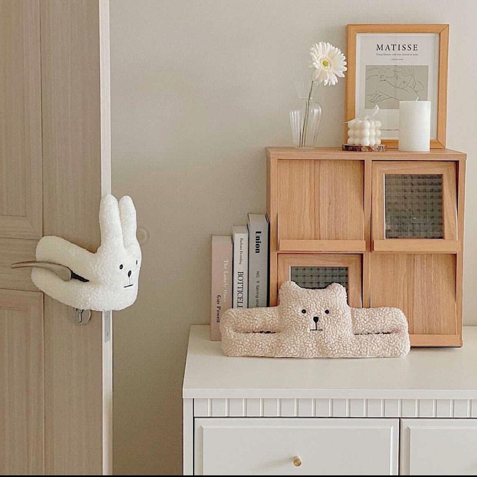 Door Slam Stopper Lamb Cashmere PP Cotton Anti Pinch Door Pinch Guards for Children Decoration Little Rabbit