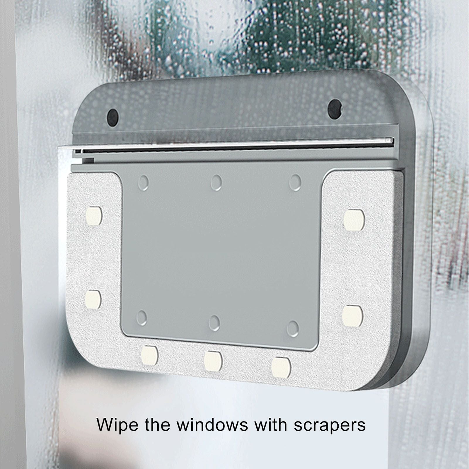 Magnetic Window Cleaner Large Handle Double Sided High Safety Sturdy Plastic Window Cleaning Tool for 3 to 10mm Glasses