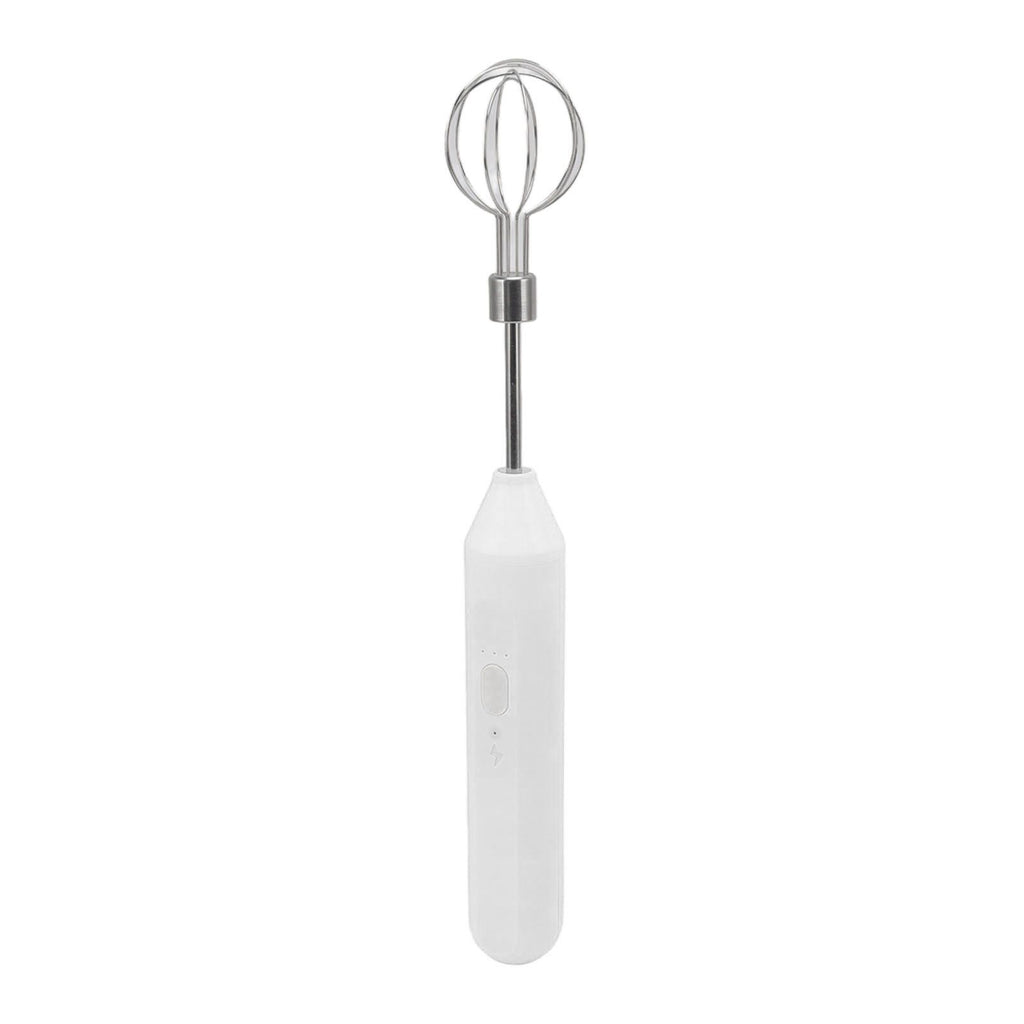 Electric Hand Mixer Three Different Speeds Battery Powered Handheld Milk Frother for Home Baking White