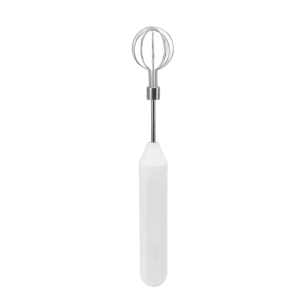 Electric Hand Mixer Three Different Speeds Battery Powered Handheld Milk Frother for Home Baking White