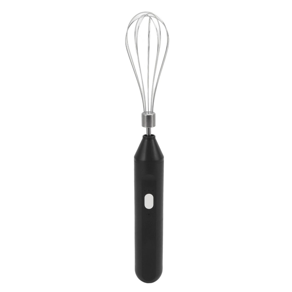 Electric Egg Beater Handheld USB Charging Milk Frother Portable Cordless Drink Mixer with Stainless Steel Whisk Black