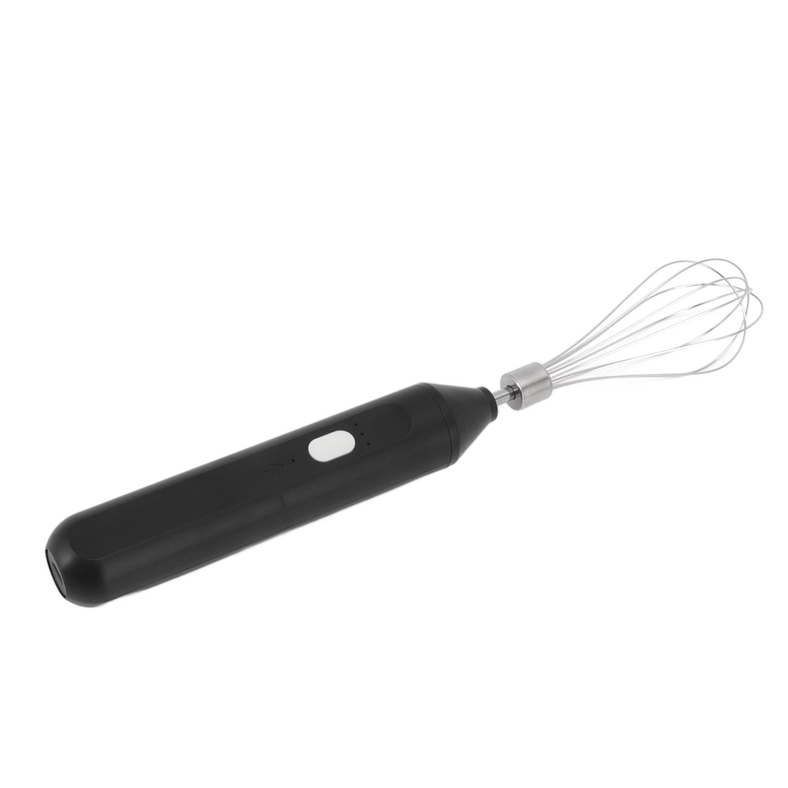 Electric Egg Beater Handheld USB Charging Milk Frother Portable Cordless Drink Mixer with Stainless Steel Whisk Black