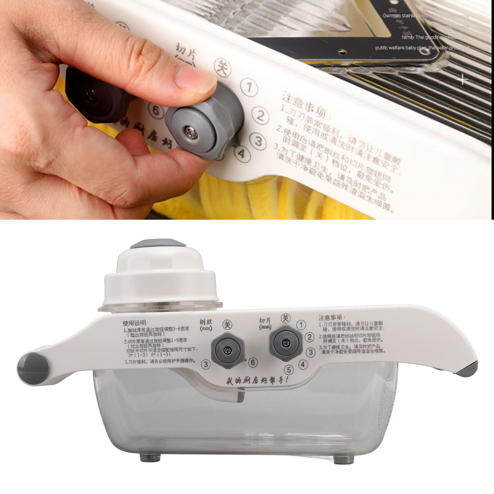 Fruit and Vegetable Slice Cutter Stainless Steel Lemon Potato Slicing Tool with Hand Guard for Home Kitchens