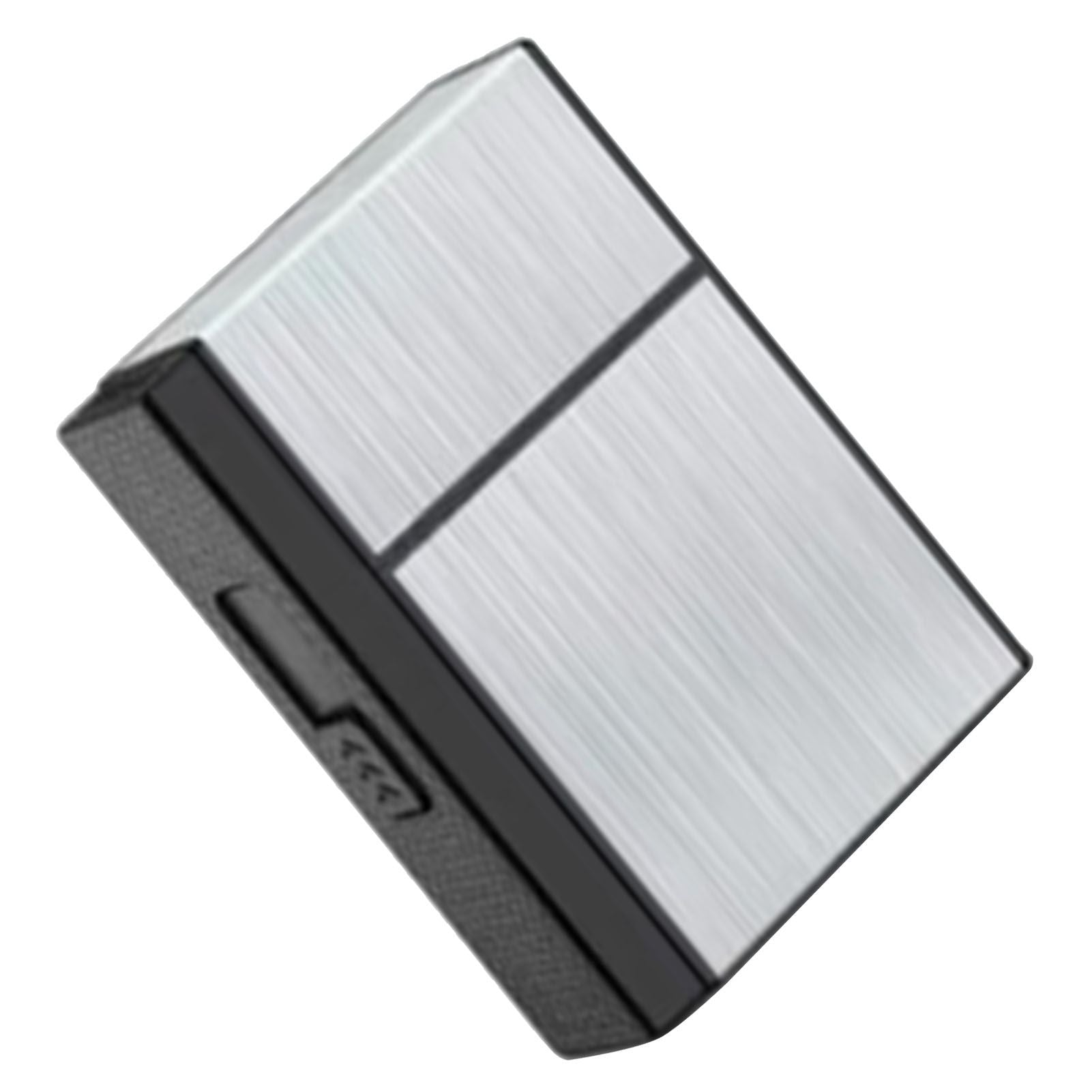Cigarette Case with Lighter for Men Double Arc Automatic Ejecting Cigarette USB Charging Windproof Cigarette Holder Case Silver