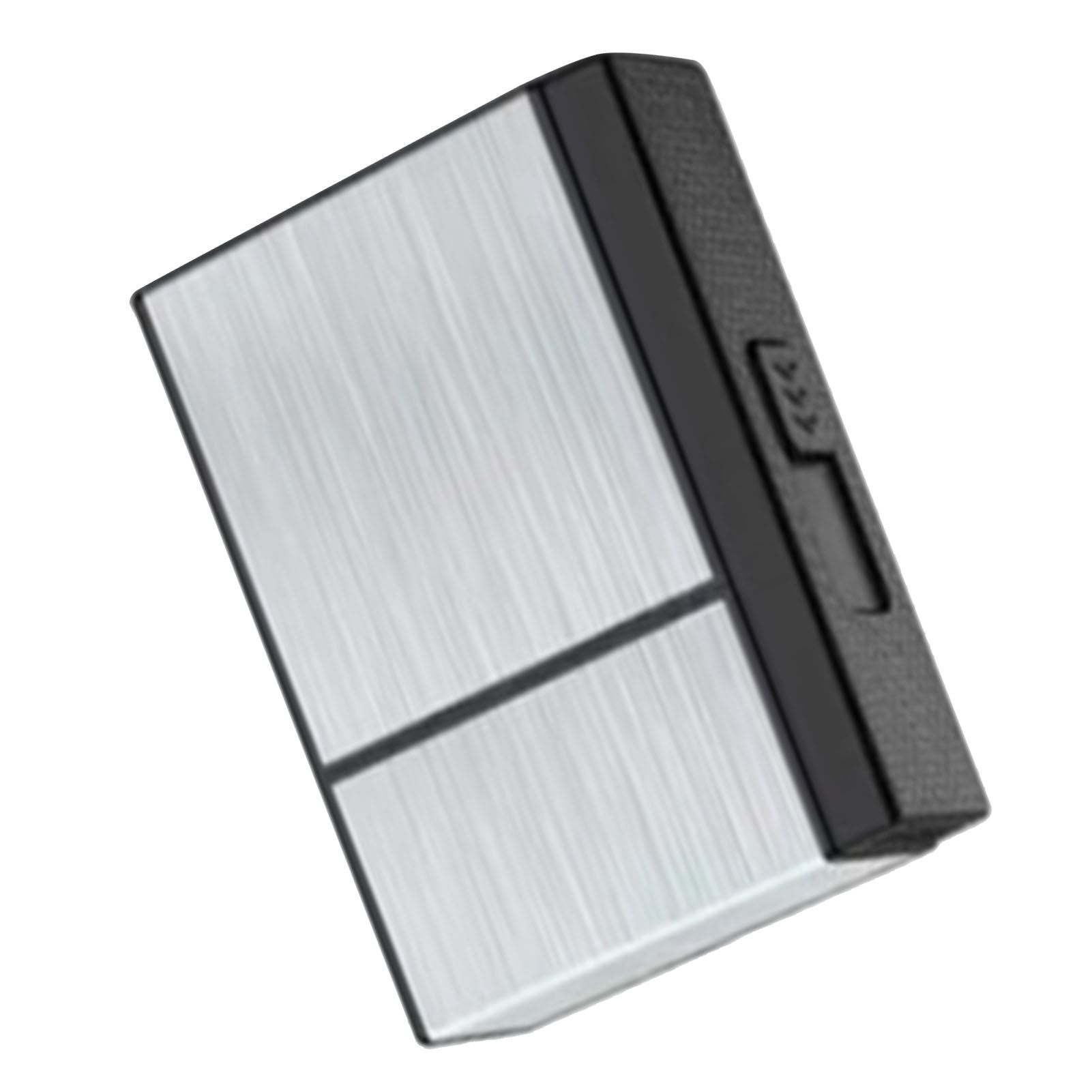 Cigarette Case with Lighter for Men Double Arc Automatic Ejecting Cigarette USB Charging Windproof Cigarette Holder Case Silver