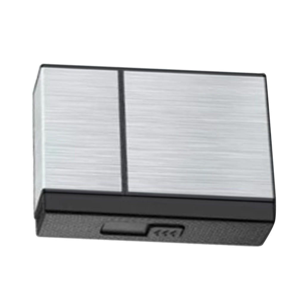 Cigarette Case with Lighter for Men Double Arc Automatic Ejecting Cigarette USB Charging Windproof Cigarette Holder Case Silver