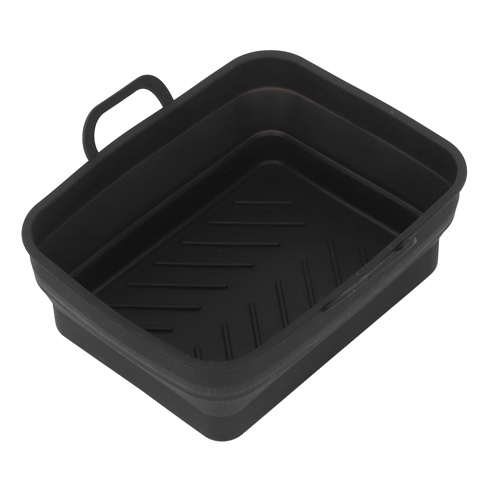 Silicone Air Cooker Pot Rectangular Fryer Liner Tray Replacement for Kitchen Cooking Accessories Black