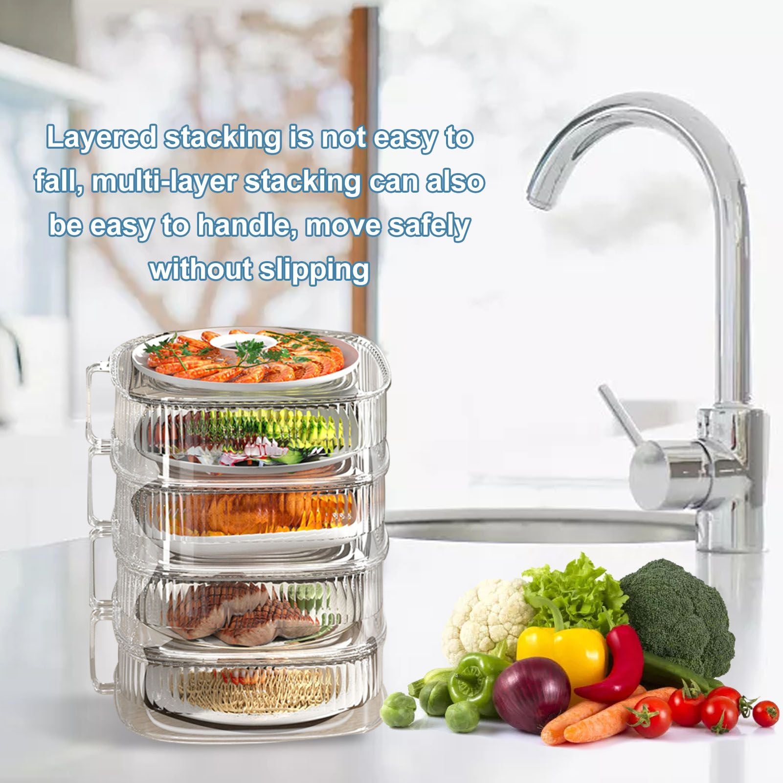 Insulation Vegetable Dish Cover Multifunctional Leftovers Cover Kitchen Table Dustproof Food Covers 4 Layers