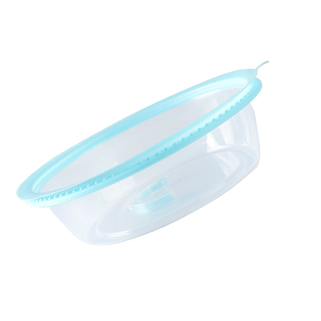 Microwave Heating Sealing Cover Transparent PP Stackable Temperature Keeping Plate Serving Cover for Kitchen Sky Blue
