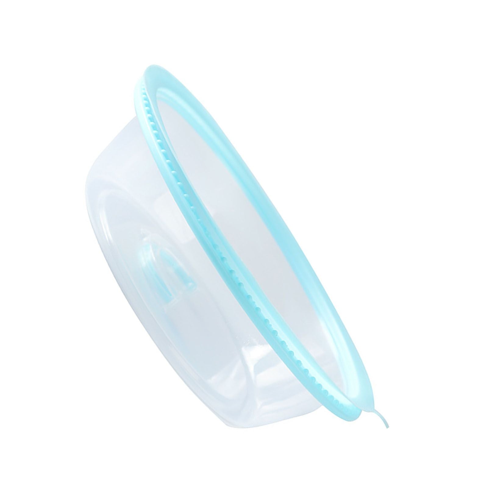 Microwave Heating Sealing Cover Transparent PP Stackable Temperature Keeping Plate Serving Cover for Kitchen Sky Blue