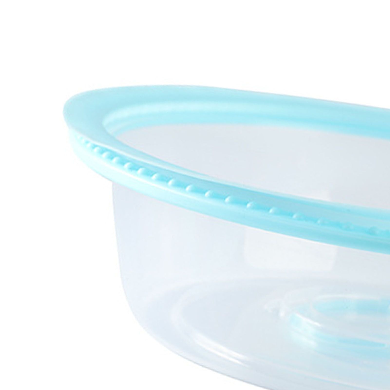Microwave Heating Sealing Cover Transparent PP Stackable Temperature Keeping Plate Serving Cover for Kitchen Sky Blue