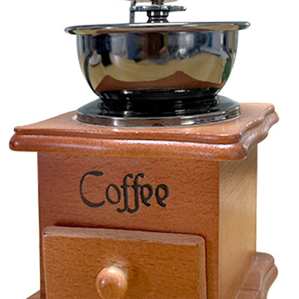 Manual Coffee Grinder Italian Retro Portable Stainless Steel Brown Hand Crank Coffee Mill for Home