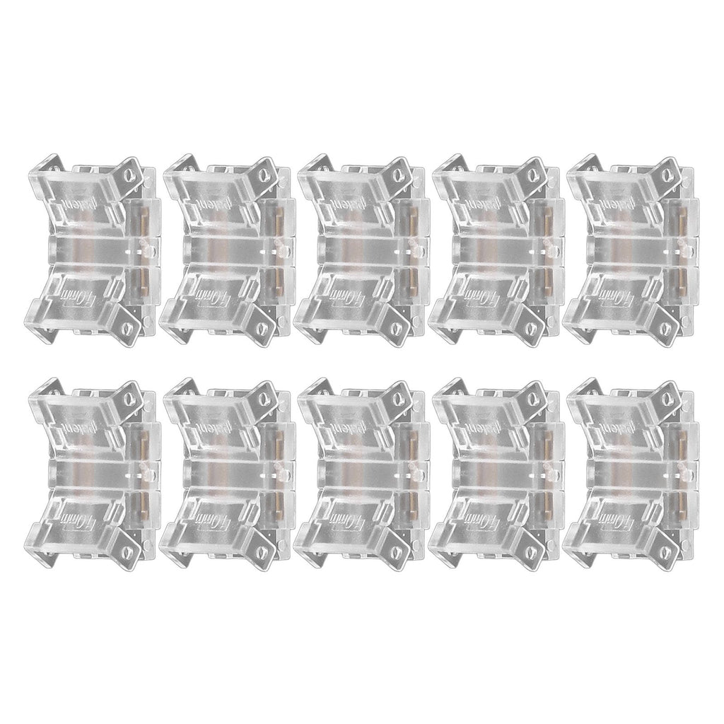 10 Pcs 2Pin 10mm LED Strip Connectors Strip to Strip Quick Connect Solderless LED Strip Lights Connectors