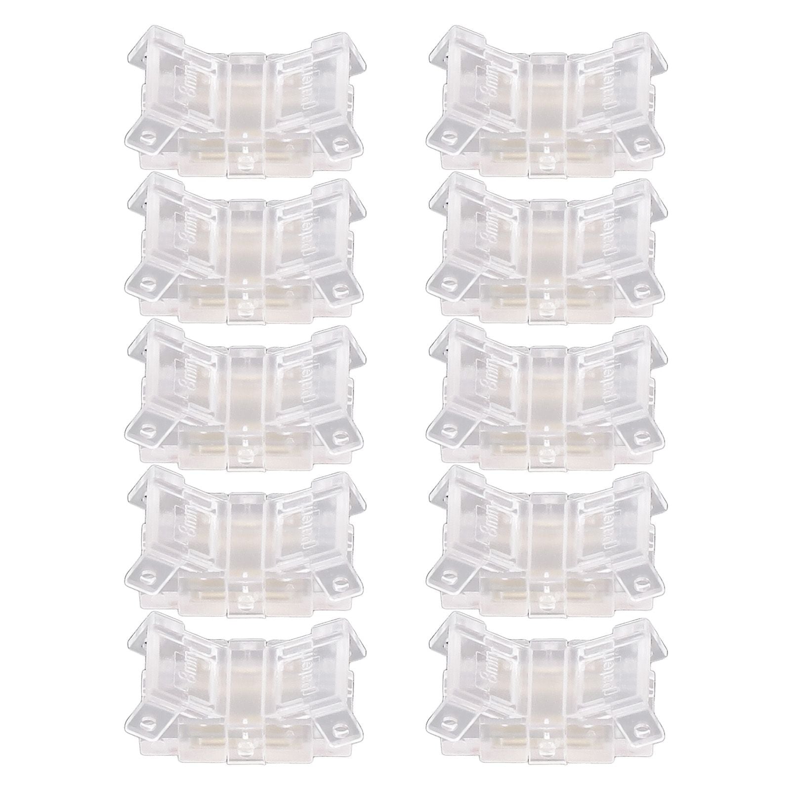 10 Pcs LED Light Strip Connectors 2Pin 8mm Strip to Strip Solderless COB LED Light Strip Connectors