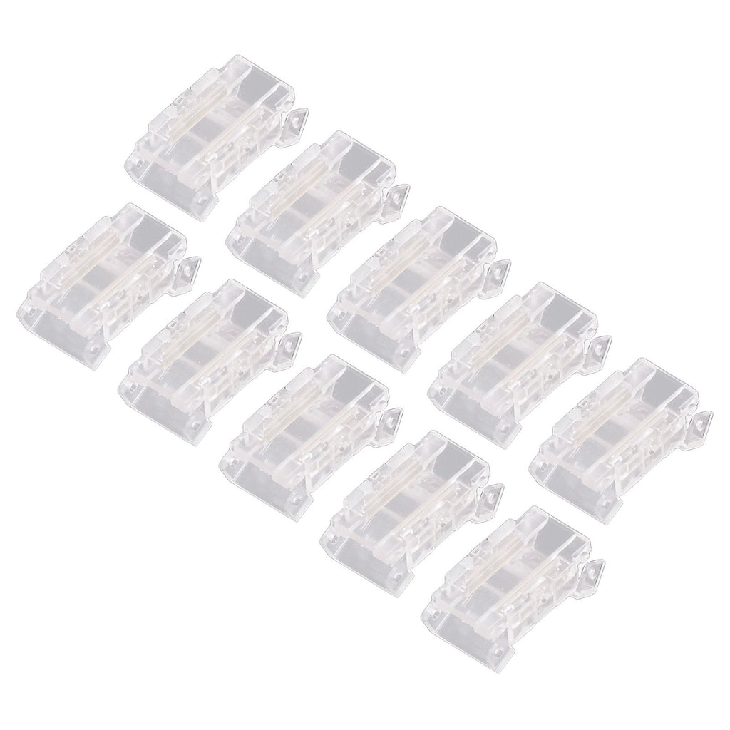 10 Pcs LED Light Strip Connectors 2Pin 8mm Strip to Strip Solderless COB LED Light Strip Connectors