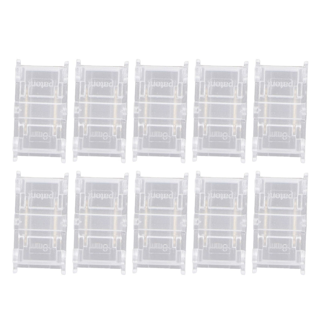 10 Pcs LED Light Strip Connectors 2Pin 8mm Strip to Strip Solderless COB LED Light Strip Connectors