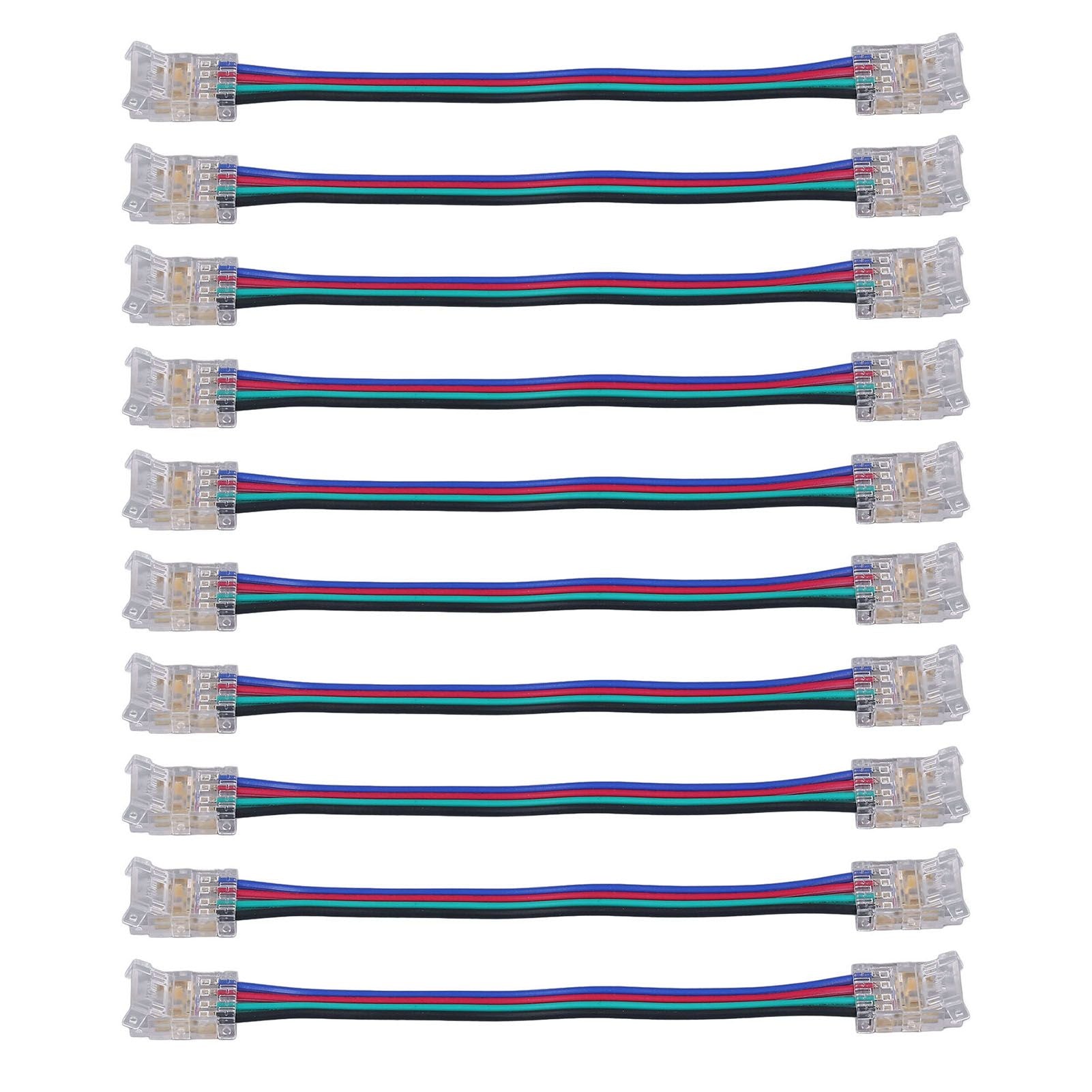 10pcs LED Strip Light Connector Kit 4Pin 10mm Quick Connection Strong Compatibility LED Strip Accessories